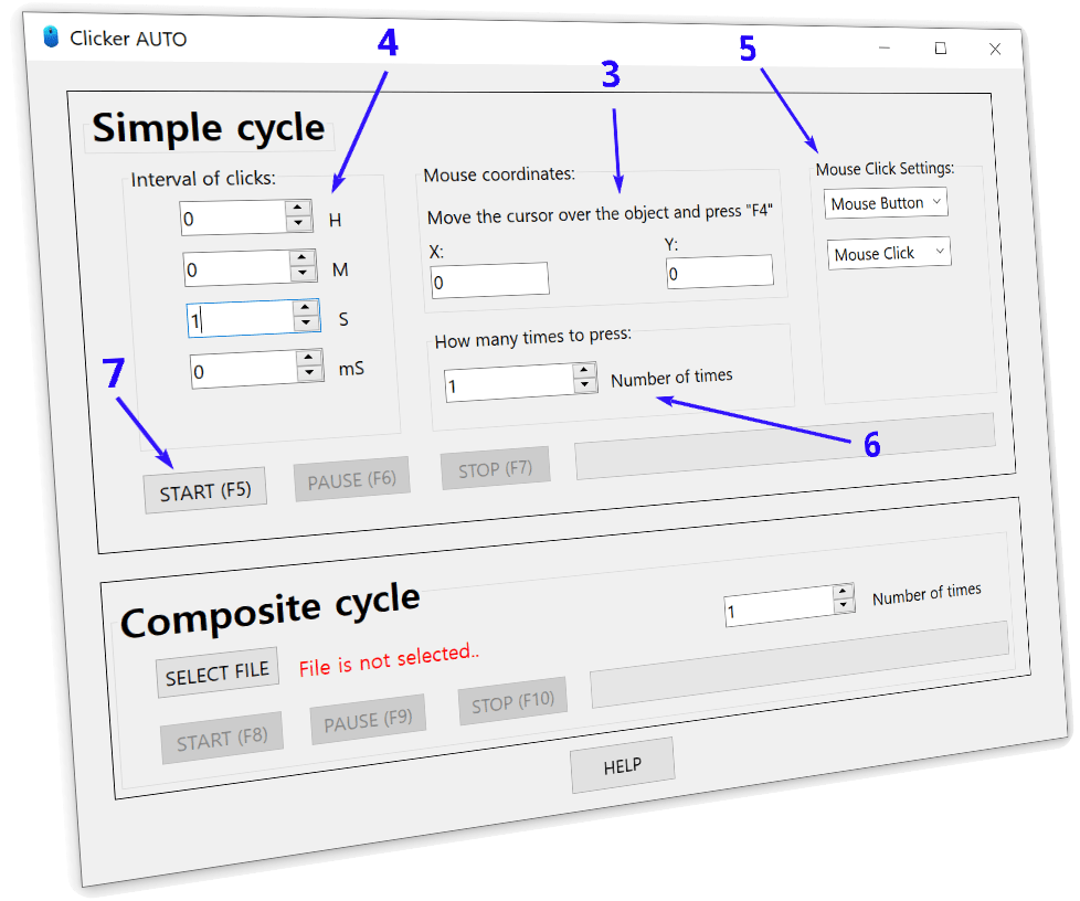 Description of the interface of the automatic clinker in the simple cycle mode